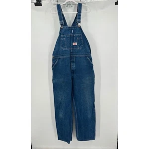 Roundhouse Men Vintage Carpenter Denim Overalls Sz 40x34 Workwear Rugged Utility - Picture 1 of 7