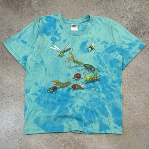 Vintage Y2K Bug Tie Dye Tee Shirt Youth Medium Nature Outdoors Retro 2000s - Picture 1 of 13