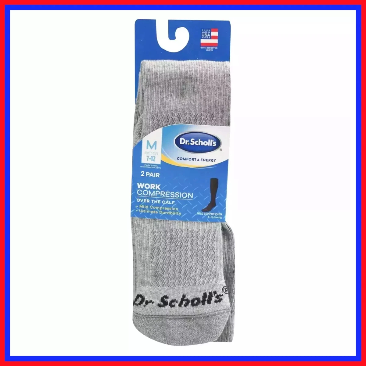 Dr. Scholl's Herren Socken (2er Pack) – Weites Oberteil, Gepolstert, Für Diabetiker & Empfindliche Füße