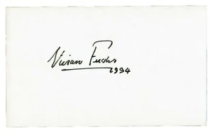 Tarjeta "English Explorer" Vivian Fuchs firmada a mano 3X5 fecha 1994 certificado de autenticidad - Imagen 1 de 2
