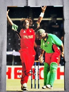 Cricket x3 Signed Photos Henry Olonga Alex Hales HD Ackerman Zimbabwe England SA - Picture 1 of 3