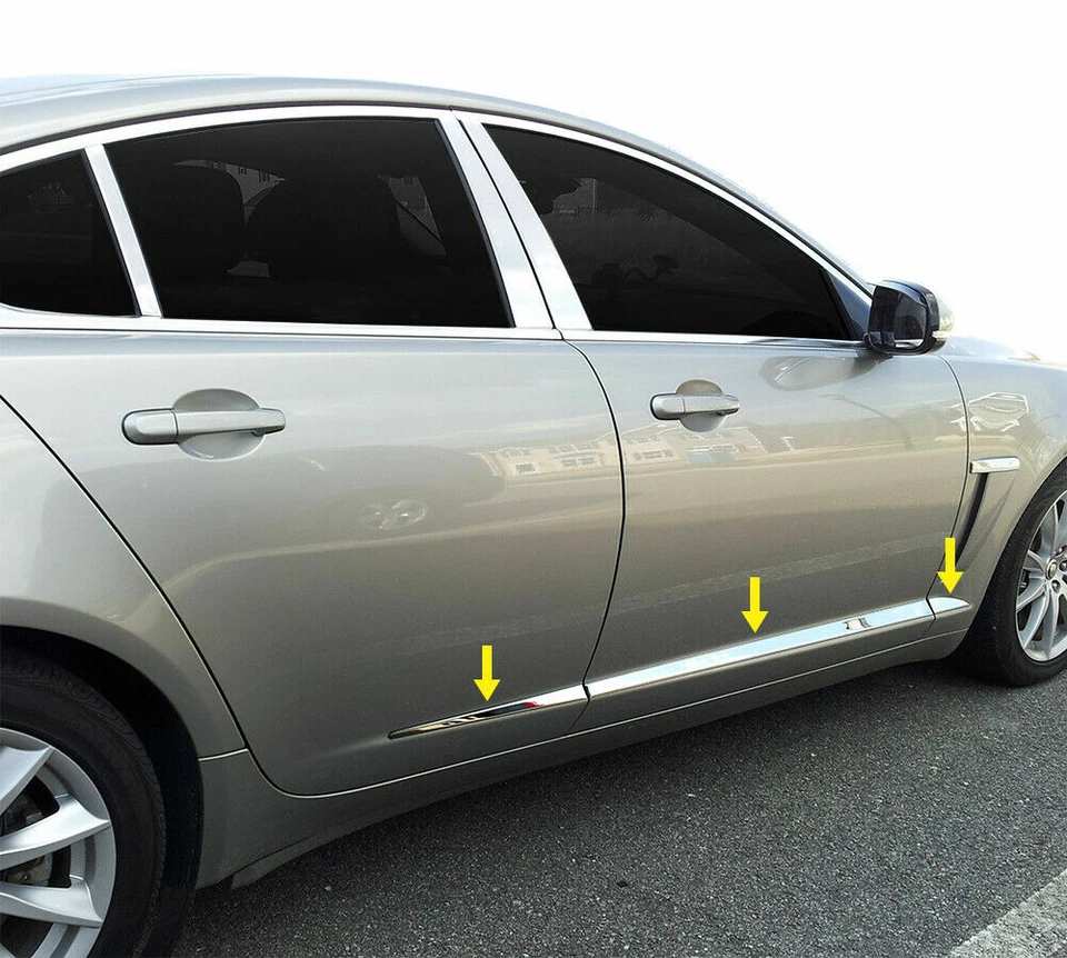 Jaguar XF 2008-2015 6 piezas carrocería moldura lateral cromo acero inoxidable acento Foto 1 de 1