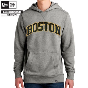BOSTON BLOCK ARCH SEWN NEW ERA HOODIE Bruins Sewn Hockey NHL Hooded Sweatshirt - Picture 1 of 4