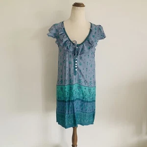 Spell & The Gypsy Desert Wanderer Mini Dress Size 8 Frilled Neckline Lightweight - Picture 1 of 7