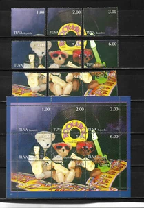 TUVA 1999, HOJA BLOQUE ROCK & ROLL.+ SERIE DE 9 VALORES MNH. - Imagen 1 de 1