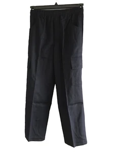 BNWT Boys Sz 10 Navy Blue Elastic Waist Cargo Side Pocket School Pants Trousers - Picture 1 of 2