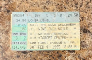 NINE INCH NAILS - 2/4/1995 Ticket Stub Minneapolis, Minnesota Target Center - Picture 1 of 2