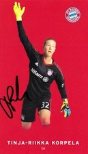FOOTBALL player card TINJA-RIIKKA KORPELA team FC BAYERN MUNICH signed 