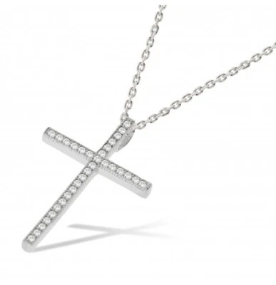 Elegant Cross With Chain Solid Sterling Silver 925 Luxurious Packaging - Image 1 of 3