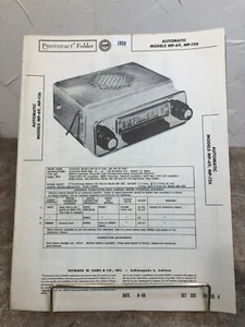 PF 1940-50s AUTOMATIC Brand AUT0 RADIO Mod. MP-69 MP-126 Repair Data Manual READ - Picture 1 of 3