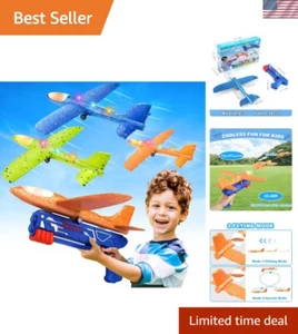 Interactive Outdoor Foamy Airplane Toys - 3 Pack with LED Lights for Ages 4-12 - Picture 1 of 8