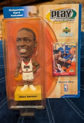 2000 Allen Iverson bobblehead Upper Deck Playmakers Philadelphia 76ers - Image 1 of 3