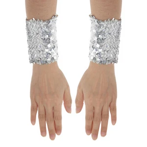 Women Gloves Tassel Glove Sequin Mittens Fringe Arm Sleeve Glitter Outfit Long - Picture 1 of 51