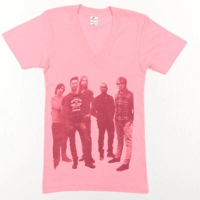 Camiseta MAROON 5 Rosa Gola V Feminina Fina XXS Top Roupa Americana Adam Levine - Imagem 1 de 4