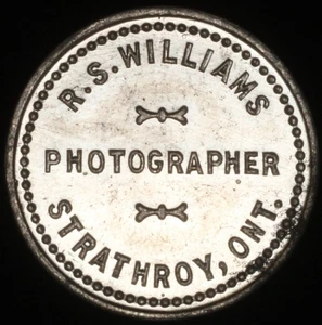 ONTARIO Strathroy, R. S. Williams Photographer Token McColl 720  Barnes 968-A-C - Bild 1 von 2