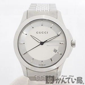 Usado-B Gucci Ya126401 126.4 G Reloj Hombre atemporal Fecha Plateado Esfera Blanca Cuarzo - Imagen 1 de 13