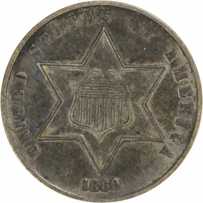 1860 Three Cent Silver EF Uncertified #132 - Image 1 of 2