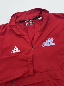 adidas Men's Small Staidum Pullover 1/2 Zip Red Lady Techsters Red Windbreaker - Picture 1 of 15