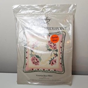 Kit de punta de aguja de punto largo vintage almohada rosa victoriana 1982 algo especial  - Imagen 1 de 6