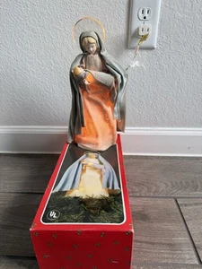 Vintage Mary Holding Jesus Tree Topper House Of Lloyd Boxed 9" Rare Rarität Working - Bild 1 von 11