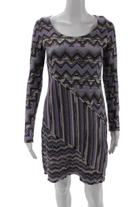 Missoni Womens Sweater Dress Black Geometric Long Sleeve Designer Size 4 - Picture 1 of 6