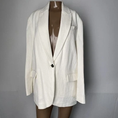 Blazer Brunello Cucinelli para mujer blanco roto talla 4-6 espiga algodón lino Foto 1 de 4