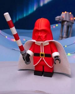 Minifigura impresa en 3D Star Wars Darth Vader - Versión Santa a gran escala 8,5"- 9,5" - Imagen 1 de 6