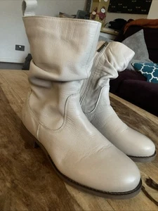 Hush Puppies Cream Mink Nude Real Leather Boots size 6 UK Unworn - Picture 1 of 7