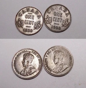 1920 AND 28 CANADA CENTS AUUNC/UNC LOT 2 COINS #537-91 - Picture 1 of 1