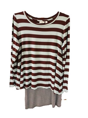 Camiseta sin mangas y pulóver mediana con LOGO LORI GOLDSTEIN a rayas verdes y marrones Foto 1 de 4