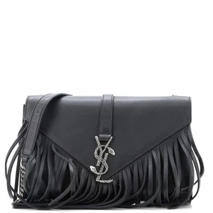 Saint Laurent Classic Monogram Fringe Crossbody Bag Leather Medium - Picture 1 of 8