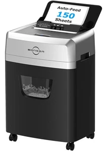150-Sheet Autofeed Paper Shredder for Office, Heavy Duty Micro-Cut Shredder w... - Picture 1 of 9