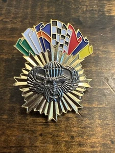 Vintage Indianapolis Motor Speedway Racing Flags MURAT Masonic Shriners Pin - Picture 1 of 5