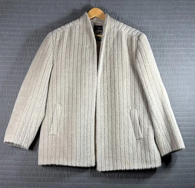 All Alpaca Suri Alpaca Wool Coat Jacket Made in Peru Beige Textured Size L - Image 1 of 4