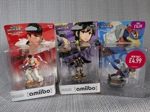 Super Smash Bros. Collection Amiibo Ryu, Falco, Dark Pit Figure Bundle Nintendo - Photo 1/2