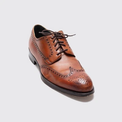 Zapatos Magnanni Talla 11.5 Hombres Tostado Pulido Gunboat Punta de Ala para Neiman Marcus Foto 1 de 4