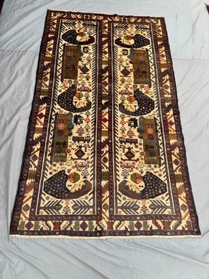 Vintage Afghan Pictorial Hand-Knotted Wool Rug, Traditional Oriental Display Rug - Image 1 of 4