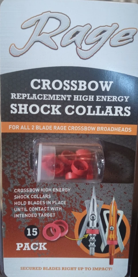 Rage R32700 Crossbow Replacement High Energy Shock Collars-1pk 15pcs-NEW-SHIP24H - Image 1 of 3