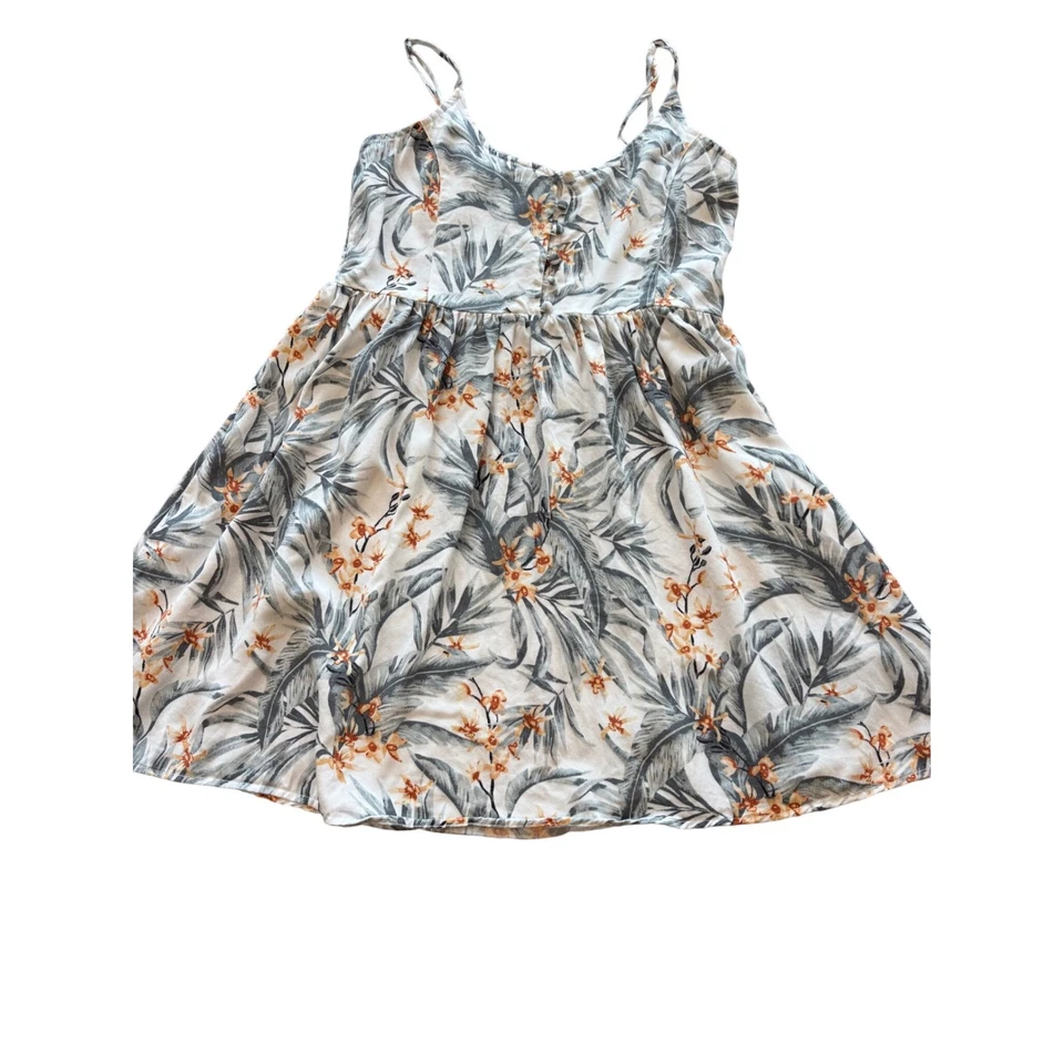Vestido Rip Curl S Blanco Floral Estampado Tropical Informal Solero Coqueta Vacaciones Foto 1 de 4