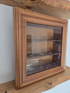 Vintage Solid Wood Baseball Display Case Magnetic Latch Holds 9 - 16" x 16" - Picture 1 of 11