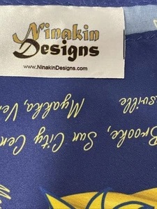 scarf Ninakin Designs featuring FLORIDA  CITIES  39 x 39" no fabric label Poly? - Picture 1 of 9