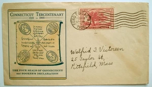 CONNECTICUT TERCENTENARY FIRST DAY OF ISSUE CACHET w SCOTT 772 - PREOWNED - Picture 1 of 4