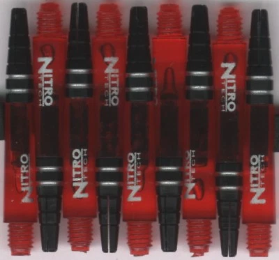 RED DRAGON NitroTech Red Short Polcarbonate/Aluminum Top Dart Shafts: 1 set of 3