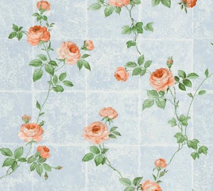 Vlies Tapete Kacheln Blumen Floral Kletterrosen blau grün rot 34501-1 Chateau 5 - Bild 1 von 2