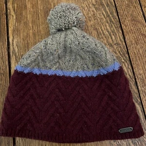 pistil Women’s Knit Pom Beanie hat ski Snow Adventure One Size wool blend gray - Picture 1 of 9