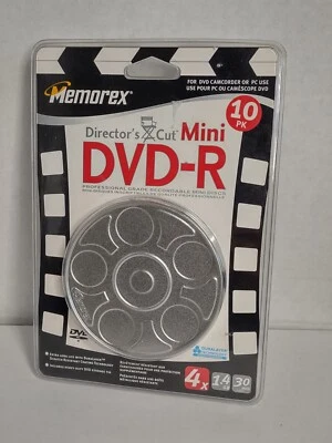 Memorex Director's Cut Mini DVD-R 10 Pack Recordable Discs Tin Case New (W) - Image 1 of 2