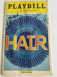 HAIR PLAYBILL - AL HIRSCHFELD THEATRE - BROADWAY - AUGUST 2009 SIGNED - Picture 1 of 5