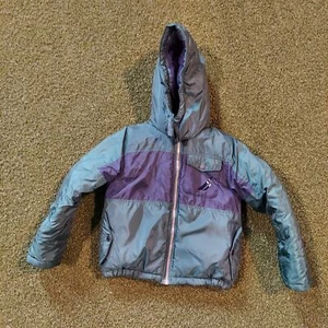 Nautica Puffer Coat Boys Large 2 Color Way Long Sleeve Hood Jacket - Picture 1 of 9