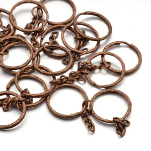 20x Red Copper Iron Split Ring Key Clasp Findings Round Keyring Chain Findings - Imagen 1 de 2