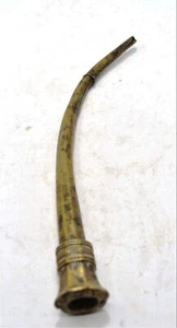 Antique Brass Jewellery Maker's Blowing Pipe Original Old Hand Crafted Engraved - Picture 1 of 3